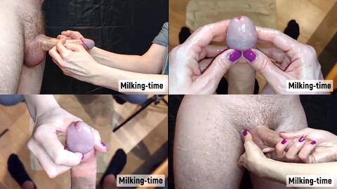 Close-up, well-lubed, handjob edging