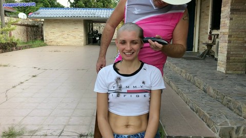 Hair shaving, close up anal, double